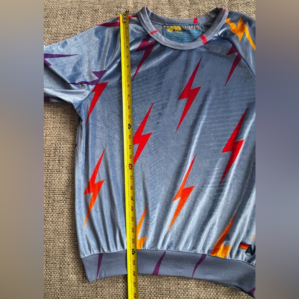 Aviator Nation Blue Lightning Bolt Sweatshirt - Picture 7 of 7
